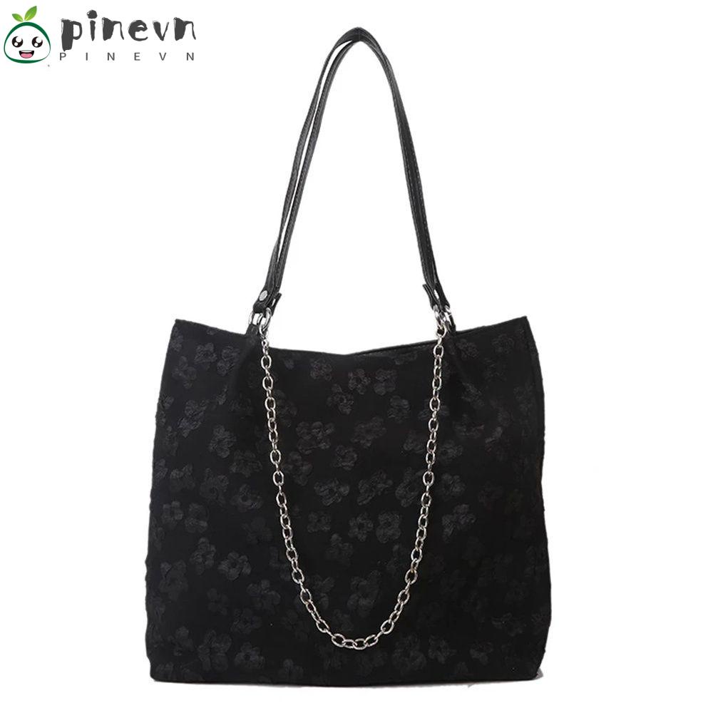 PINEVN Túi Tote Mềm Đeo Vai Họa Tiết Hoa Thời Trang Cho Nữ