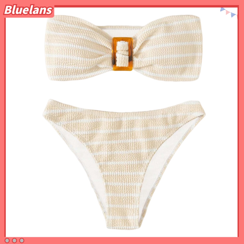 Bộ Đồ Bơi 2 Mảnh Mềm Mại Ôm Dáng Hở Vai Mau Khô Cho Nữ