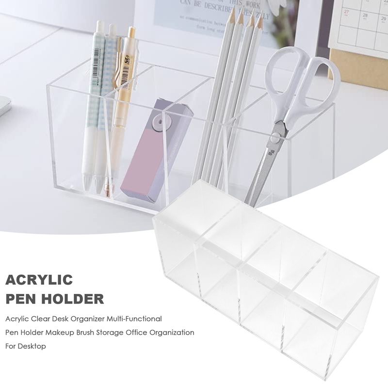 Giá Đỡ Cọ Trang Điểm Bằng Acrylic Trong Suốt Đa Năng Tiện Dụng