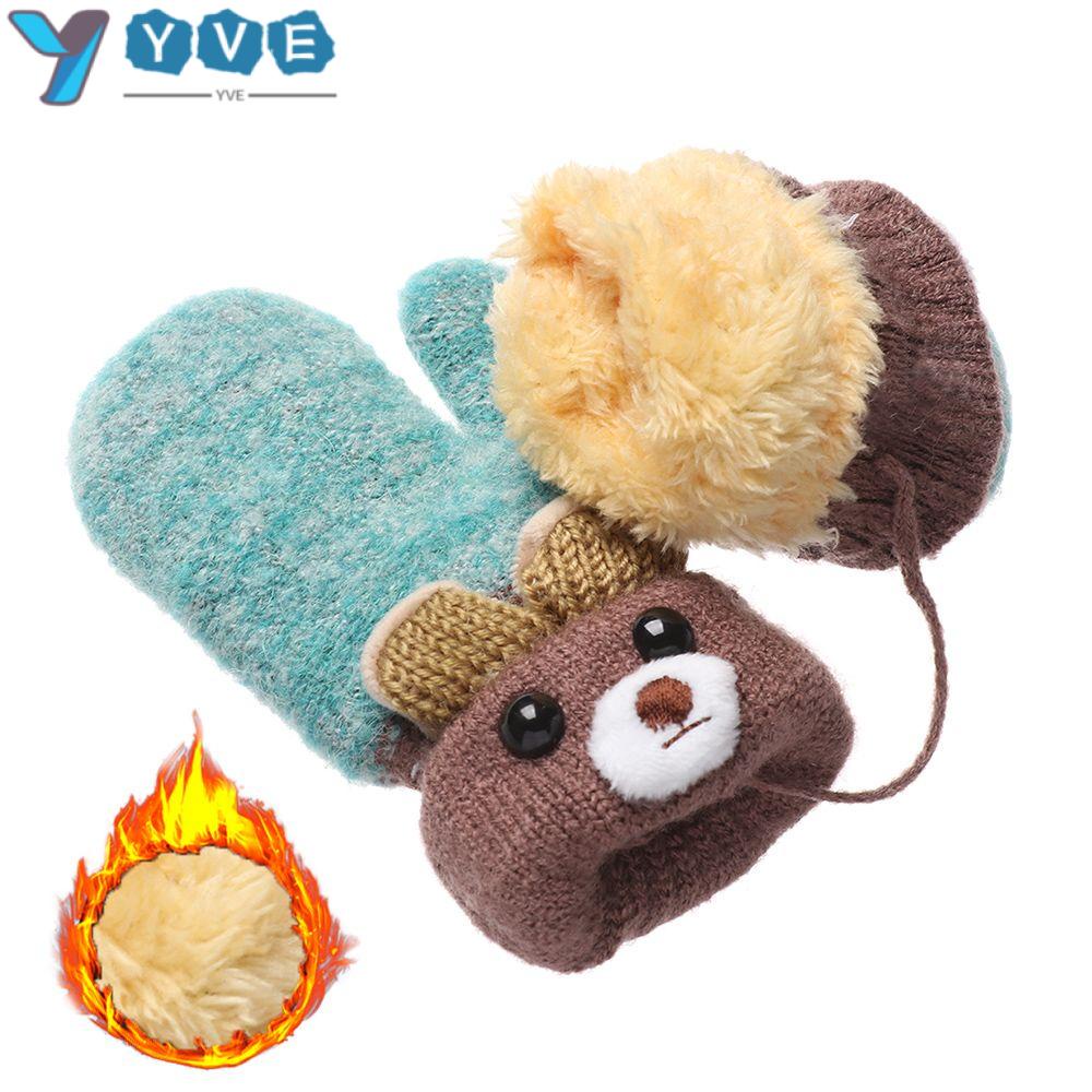 YVE Găng Tay Chất Liệu Dày Dặn Co Giãn Tốt Giữ Ấm Mùa