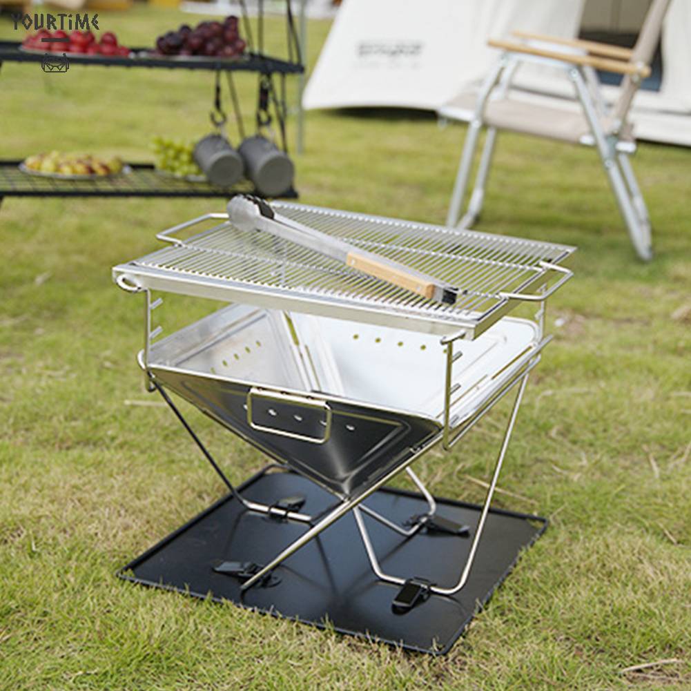 Kẹp Thịt Nướng BBQ Mini Bằng Thép Không Gỉ Cho Hoạt Động Ngoài Trời