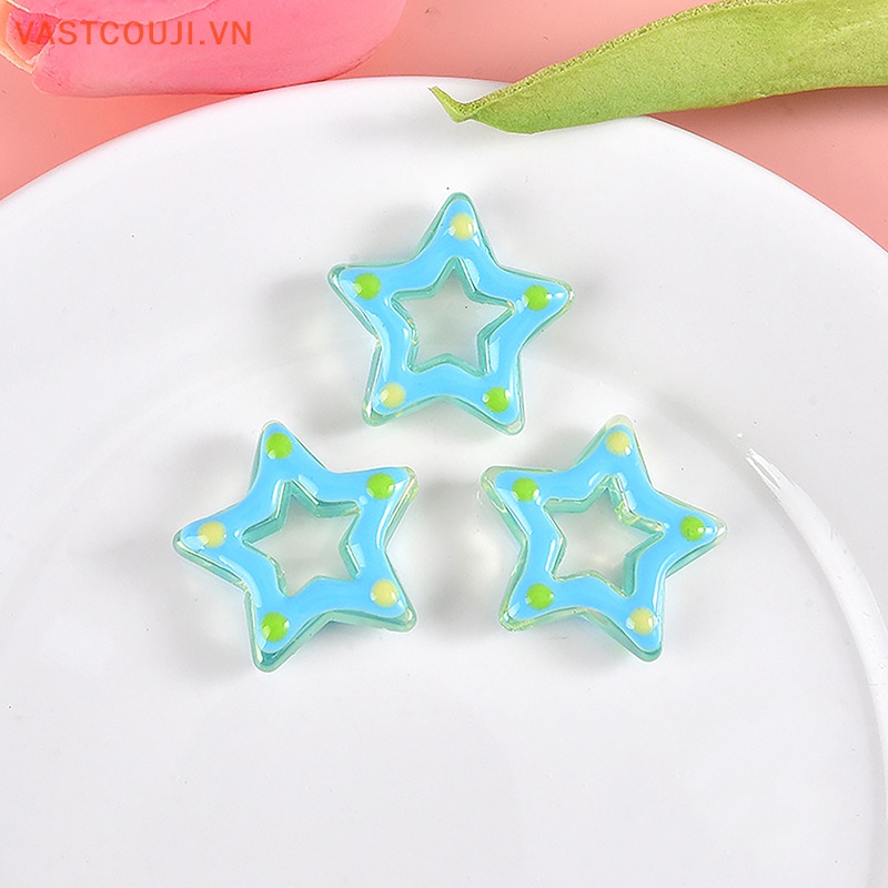 Bộ 5 Ngôi Sao Rỗng Bằng Nhựa Resin Phát Sáng Dùng Trang Trí