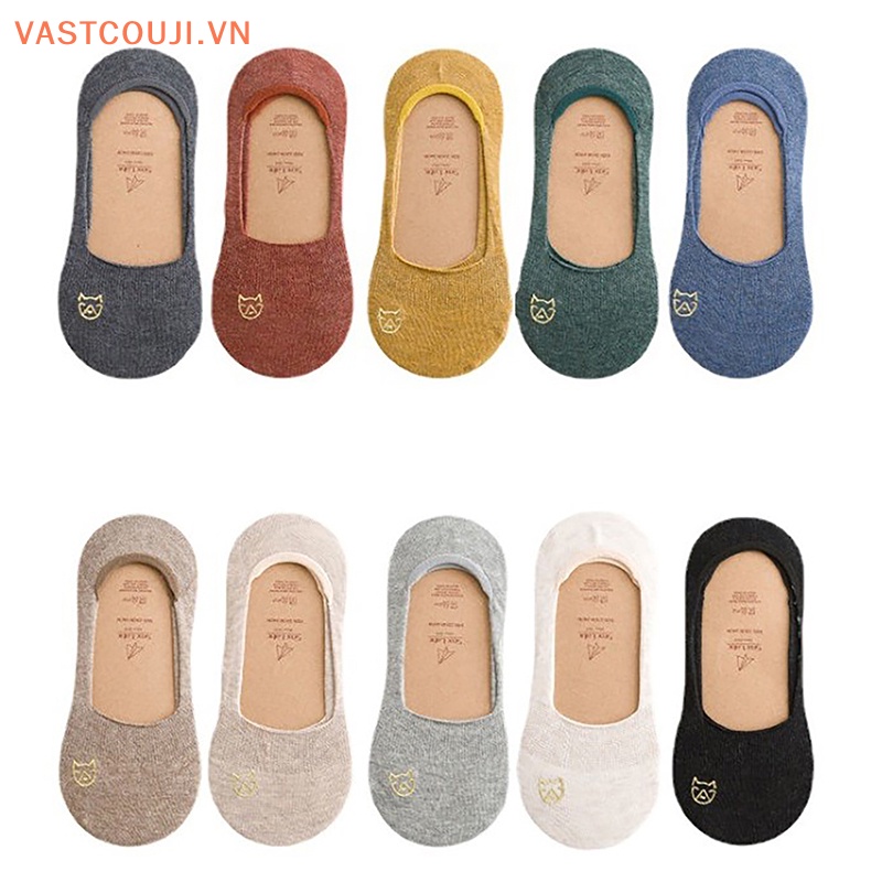 Vớ Thuyền Thêu Họa Tiết Mèo Hoạt Hình Dễ Thương Phong Cách EU 35-39 Cho Nữ