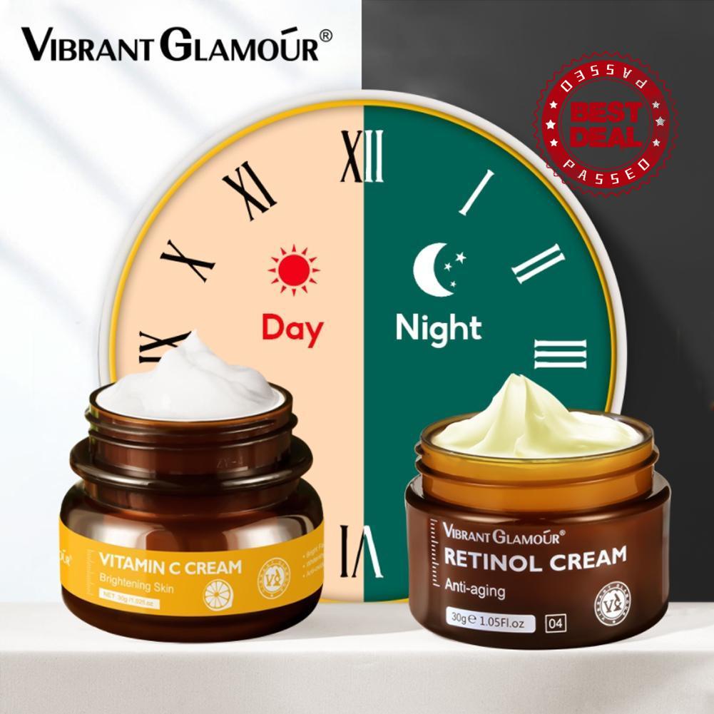 Kem Dưỡng Da Mặt VIBRANT GLAMOUR Chứa Vitamin C Tự Nhiên Dưỡng Ẩm Làm Trắng Sáng Da F6L8 50g