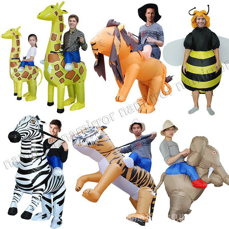 Bộ Đồ Bơm Hơi Hóa Trang Hươu Cao Cổ / Cá Mập / Chim Hồng Hạc Dịp Halloween