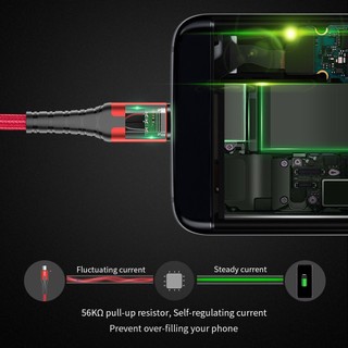 Essager Dây Cáp Sạc Nhanh micro usb android 3a 2m 3m Có Đèn led