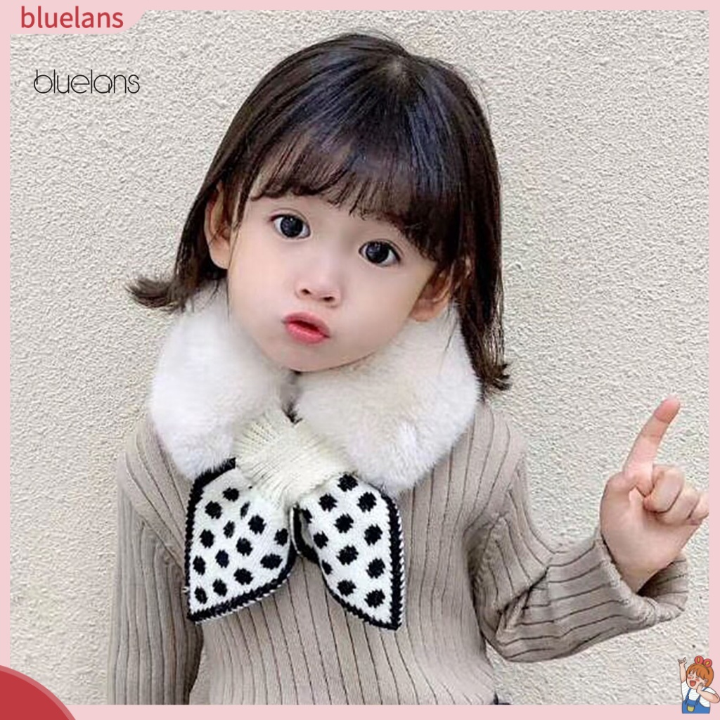 Bluelans Khăn Choàng Cổ Siêu Mềm Giữ Ấm Mùa Đông Họa Tiết Chấm Bi Ngọt Ngào Cho Bé Gái Mặc Hàng Ngày