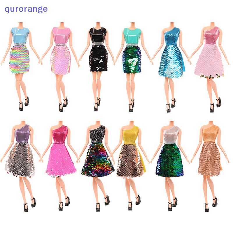 Qurorange Doll Sequin Dress Changing Dress Family Toy Dress Set Doll Clothes Fashion Set rorh