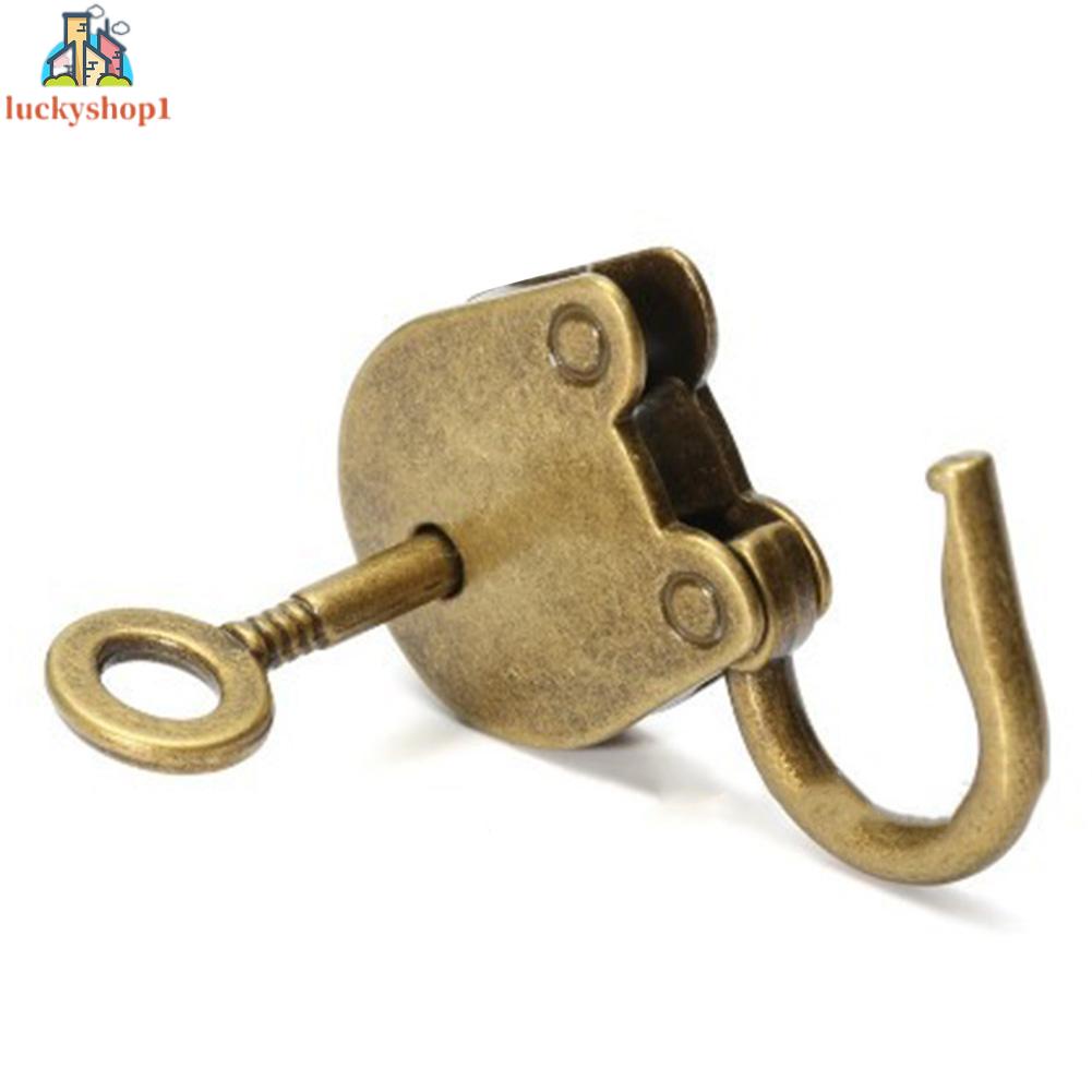 Ổ Khóa Hành Lý Mini Bằng Hợp Kim Kẽm Phong Cách Cổ Điển Kèm Chìa Khóa Tiện