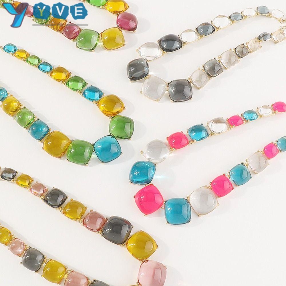 YVE Vòng Cổ Choker Trong Suốt Phong Cách Bohemian Thời Trang Thích Hợp Cho Các Bữa Tiệc