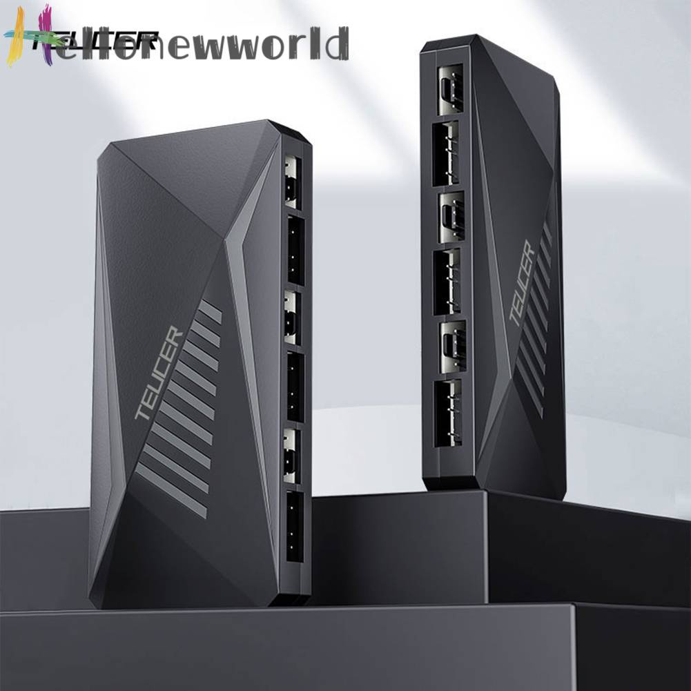 Bộ Chia 6 Cổng Quạt 12V 4PIN PWM 2 Trong 1 Ốp