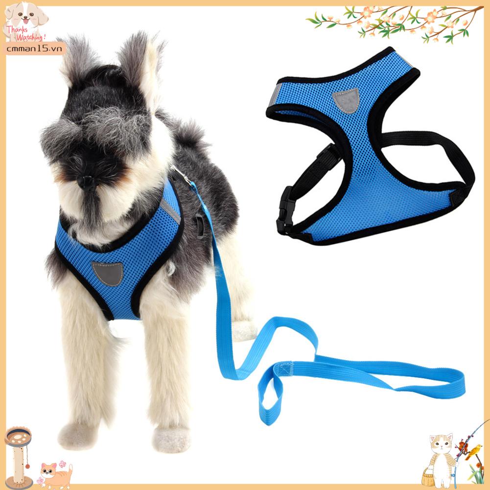 Mrbunny Dây dắt chó có dây xích Vải lưới thể điều chỉnh Áo thú cưng thoáng khí mềm mại để huấn luyện và chạy bộ ngoài trời