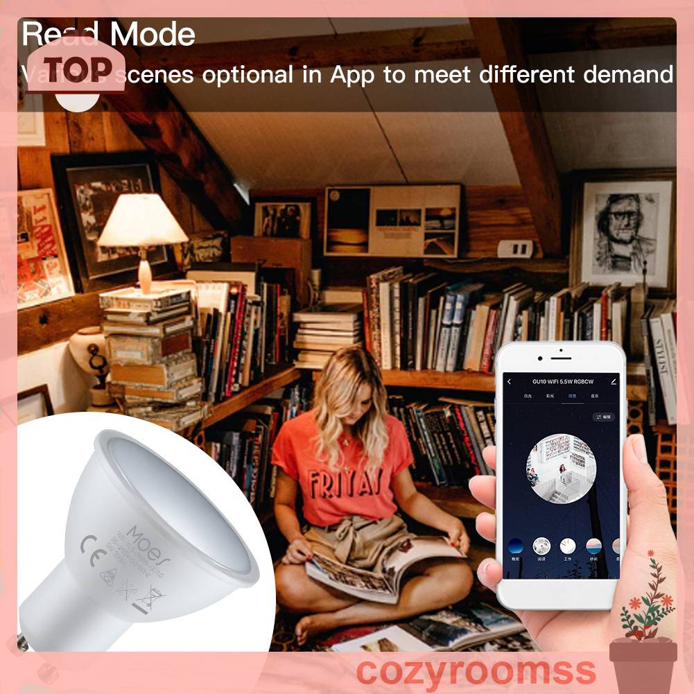 Bóng Đèn Thông Minh MoesHouse GU10 400LM Wi-Fi 2.4GHz RGB Thay Đổi Màu Sắc