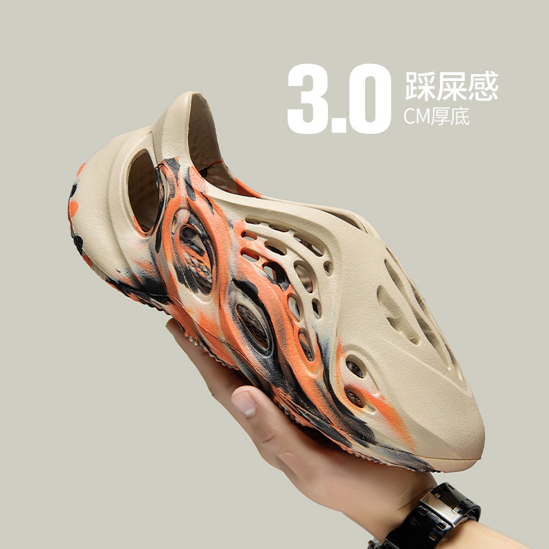 Giày Sandal Đục Lỗ Đế Mềm Size Lớn 47 Họa Tiết Rằn Ri Phong Cách Hàn Quốc Thời Trang Đi Biển Mùa Hè Cho Nam