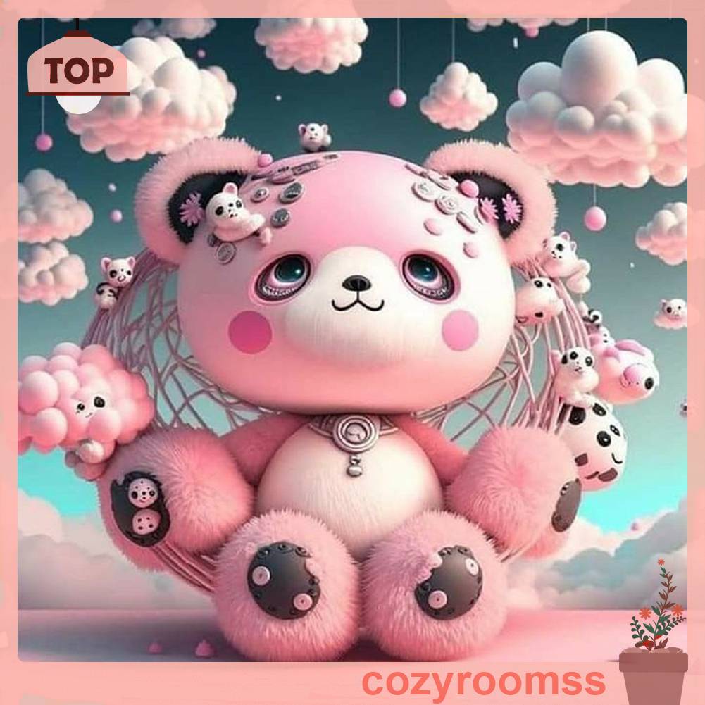 Bộ Tranh Đính Đá 5D Tự Làm Toàn Diện Hình Gấu Trang Trí Nhà Cửa