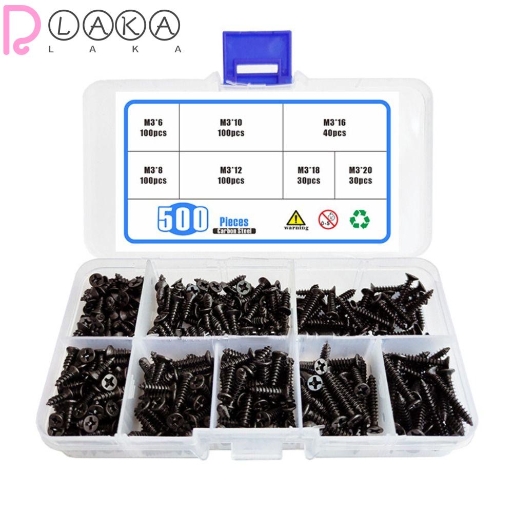 Bộ 500 Đinh Vít Đầu Lục Giác Chữ Thập M3 Bằng Thép Không Gỉ Chuyên Dụng Khoan Gỗ
