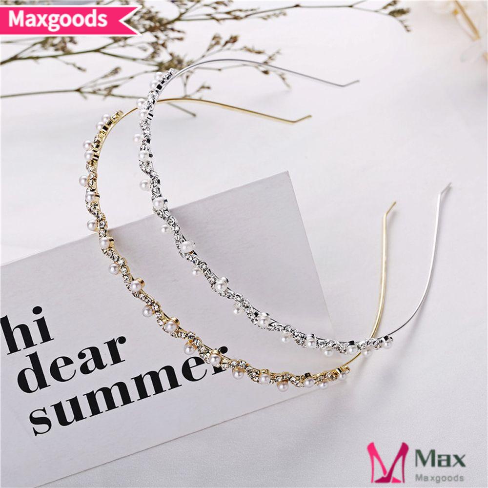 MAXG Băng Đô Cài Tóc Đính Đá Pha Lê Thời Trang Cho Nữ