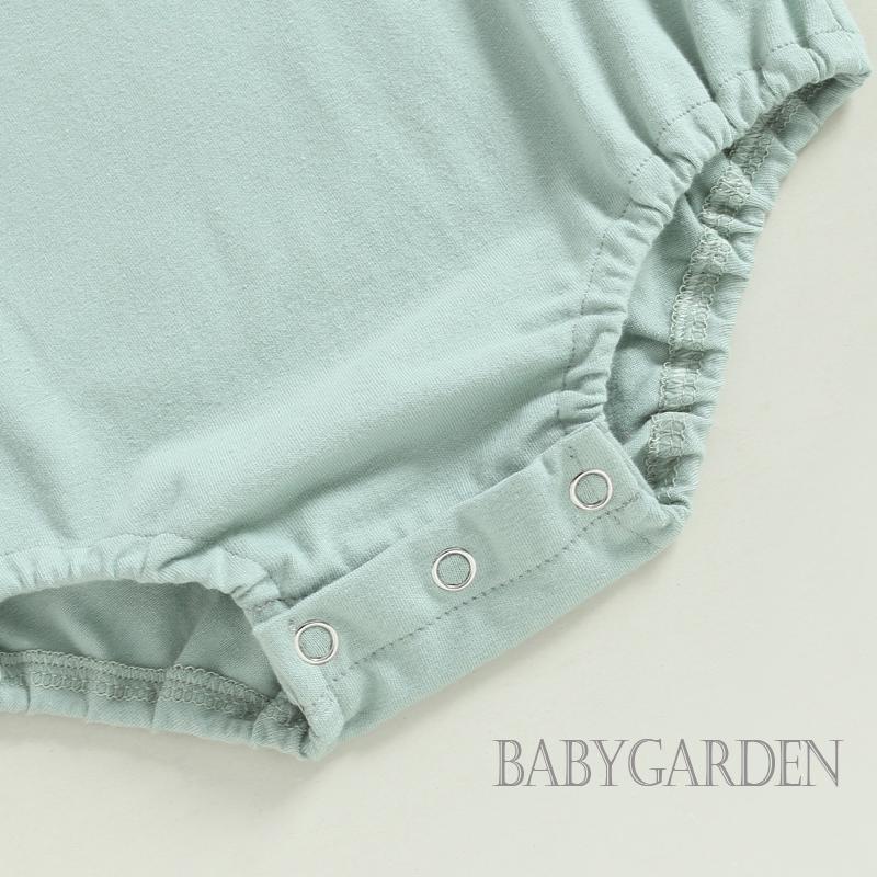 Áo Liền Quần Ngắn Tay Thêu Chữ Cho Bé 0-18 Tháng Tuổi