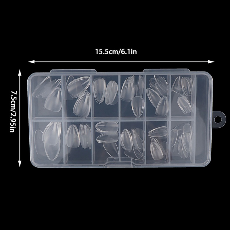 Hộp 120 Móng Tay Giả Bằng Acrylic Mềm Mại Điêu Khắc Hình Viên Thuốc