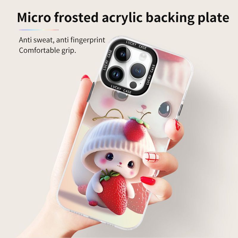 Ốp Điện Thoại Màu Laser Họa Tiết Trái Dâu Dễ Thương Cho Iphone 1314promax Xr12678Plus A3JM