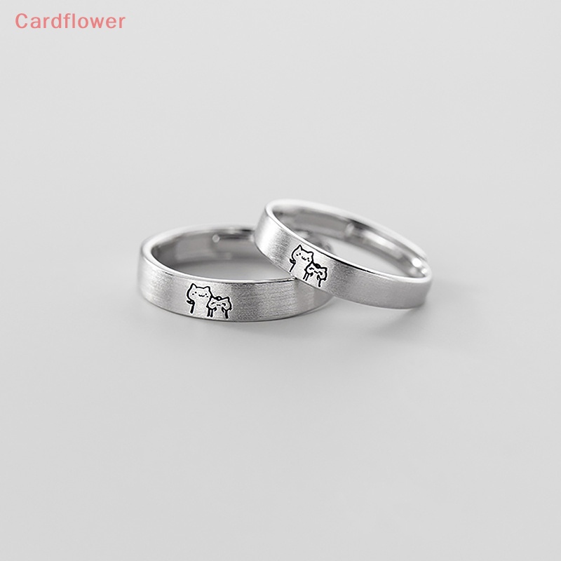 1 Cặp Nhẫn Hở Hình Mèo Dễ Thương Có Thể Điều Chỉnh Cho Cặp Đôi