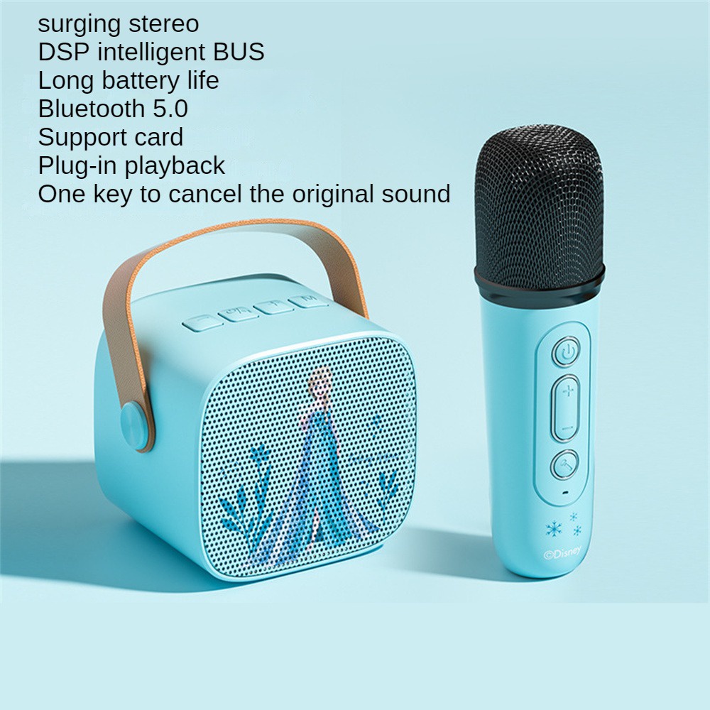 Disney Mini Wireless Bluetooth Microphone Speaker K Song Microphone Audio One Portable Children's Outdoor Audio Microphone