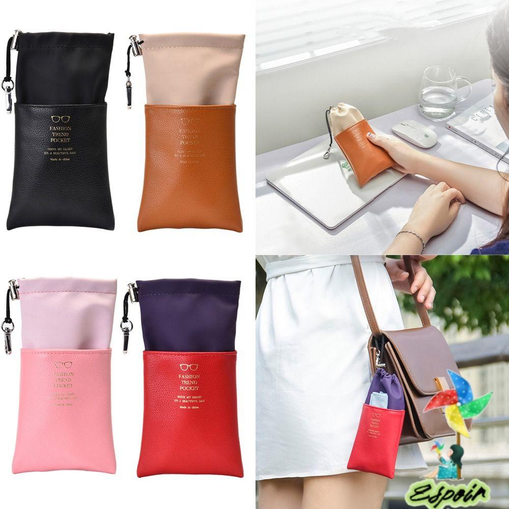 ESPO Túi Dây Rút Bằng Da PU Đựng Mắt Kính Tiện Dụng Ốp