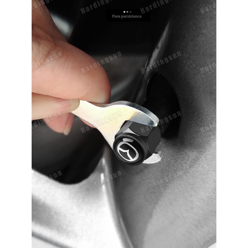Bộ 4 Nắp Van Bánh Xe Hơi Mazda 2 3 5 6 Bằng Hợp Kim Kẽm Chống Trộm Kèm Chìa Khóa