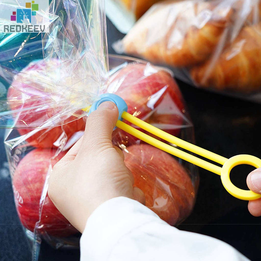 Set 6 / 10 Dây Buộc Túi Thực Phẩm Có Thể Tái Sử Dụng Màu Sắc Ngẫu Nhiên