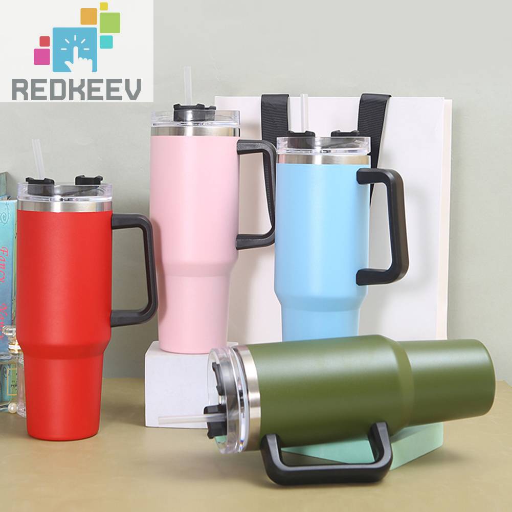 Cốc Uống Cà Phê 40oz Bằng Thép Không Gỉ Chống Rò Rỉ Có Tay Cầm Tiện Dụng