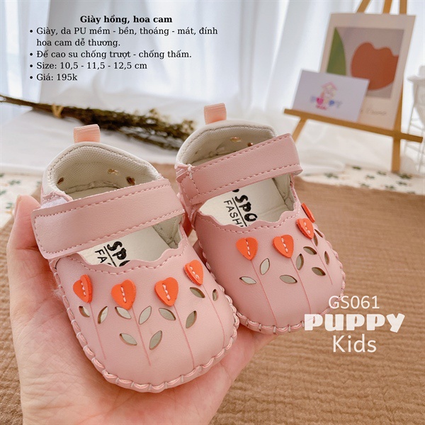 (GS061) (0-18m) Giày dành cho bé gái (PUPPY KIDS)
