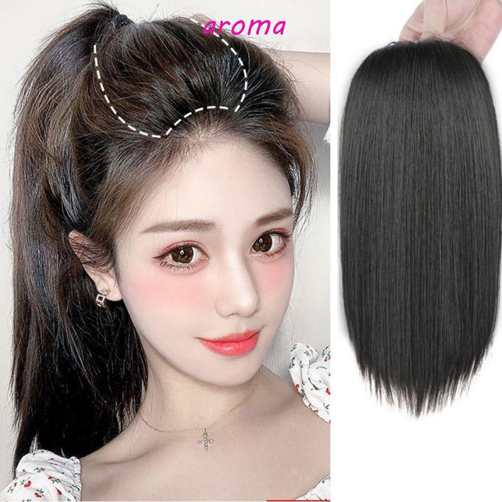 AROMA Đệm Tóc Giả Bằng Sợi Tổng Hợp Màu Nâu Tự Nhiên Dành Cho Nữ