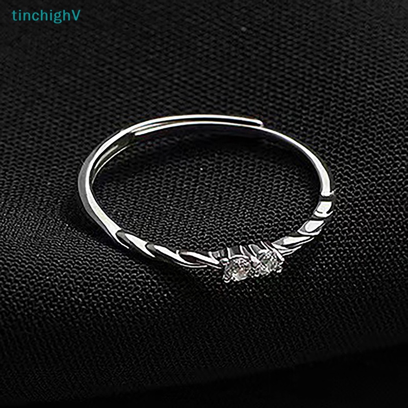 [TinchighV] Nhẫn Đính Hôn Bạc Zircon Pha Lê Lấp Lánh Thời Trang Mới Cho Nữ