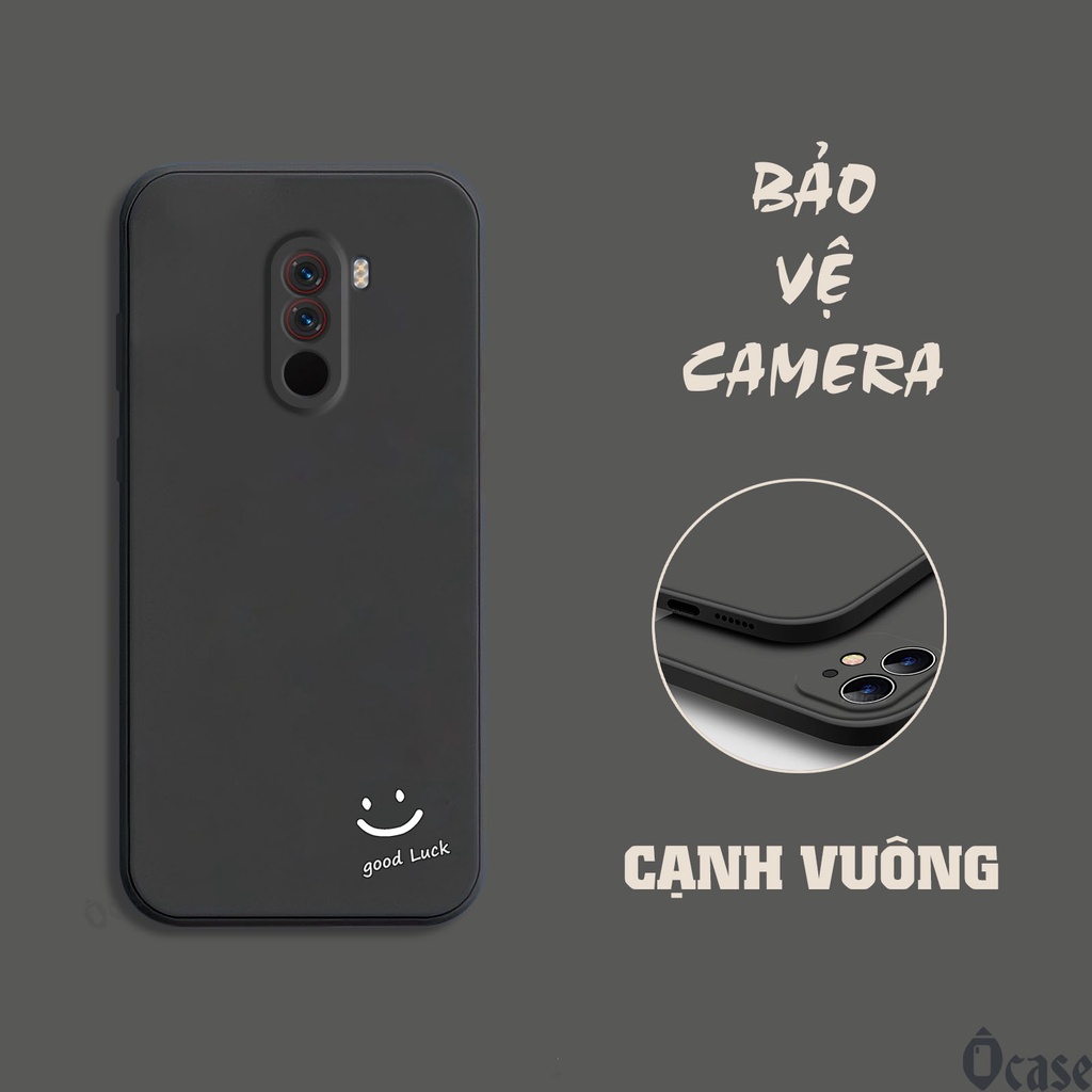 Ốp lưng Xiaomi Poco Phone F1 in hình mặt cười may mắn cạnh viền vuông có bảo vệ camera