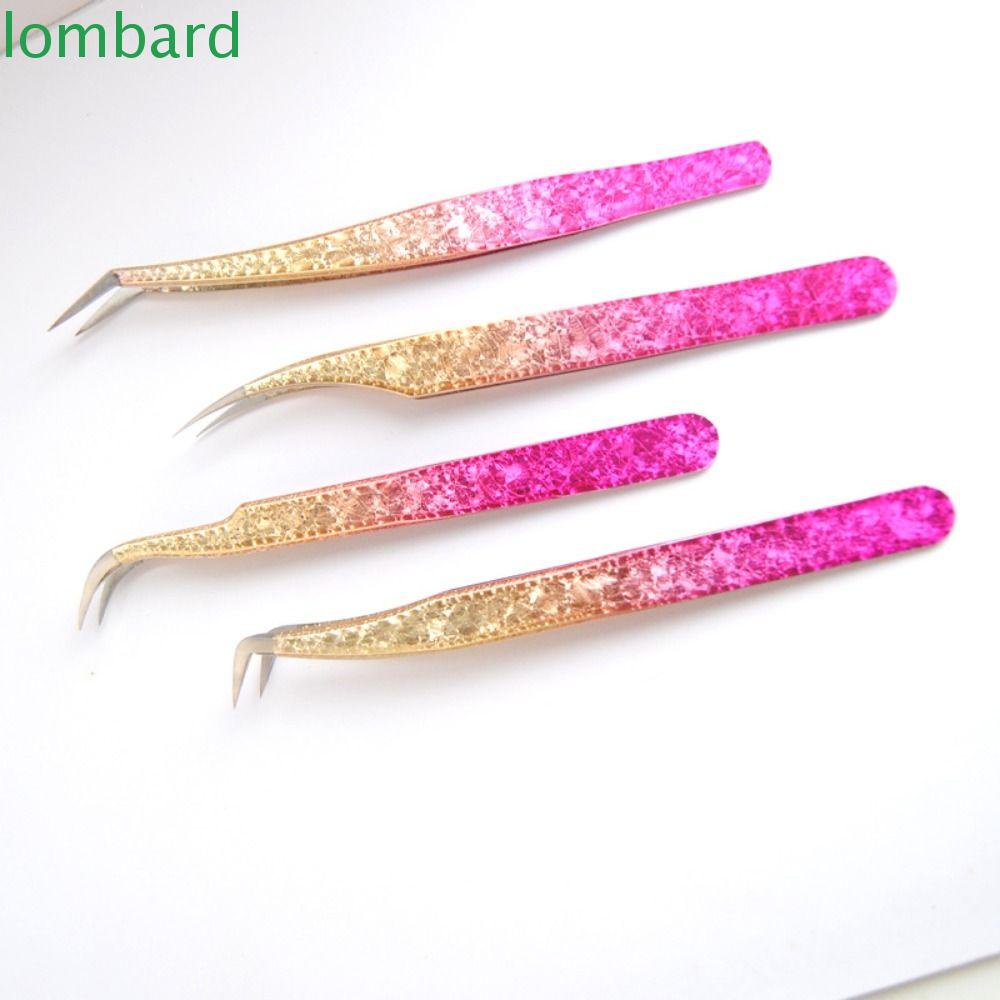 LOMBARD Nhíp Gắn Mi Giả Bằng Thép Không Gỉ Chống Tĩnh Điện Hai Màu Sắc Gradient