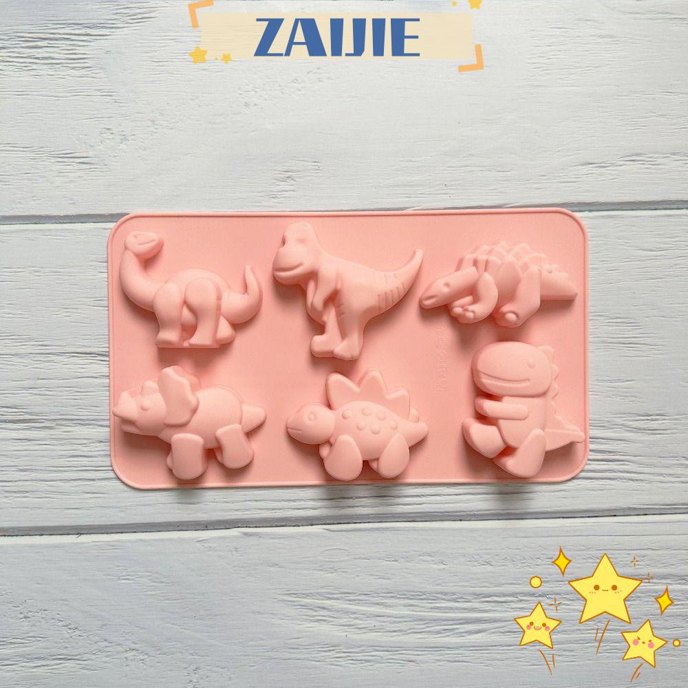 ZAIJIE24 Khuôn Silicone Tạo Hình Làm Bánh Hình Khủng Long 3D DIY