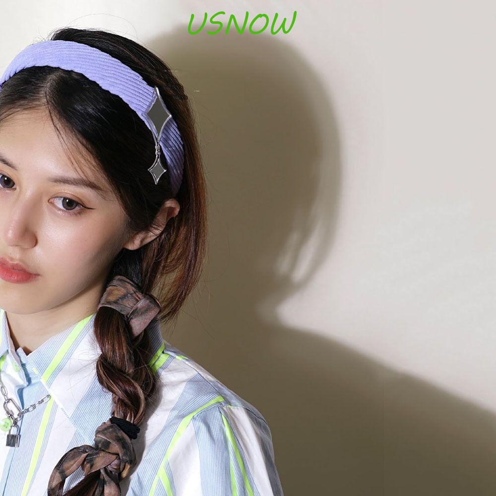 USNOW Băng Đô Cài Tóc Đính Núm Tua Và Gương Dễ Thương Cho Nữ