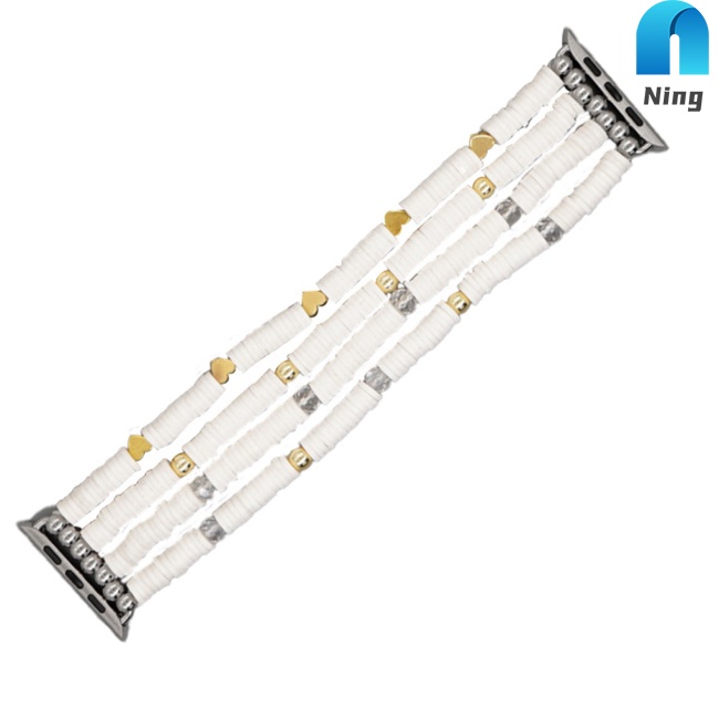Dây Đeo Thay Thế Dạng Chuỗi Hạt Mềm Co Giãn Phong Cách Boho Cho Iwatch