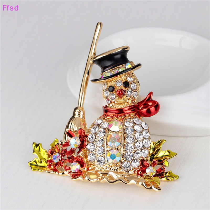 {Ffsd} Trâm Cài Áo Hình Người Tuyết Giáng Sinh Đính Đá Đáng Yêu Phong Cách Mới Ghim Cài Áo Hình Người Tuyết Đính Đá Nhân Tạo Thời Trang 1pc Mới - 1 Cái Mới
