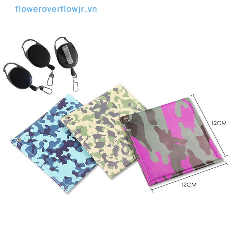 Khăn Làm Sạch Gậy Đánh Golf Hình Vuông Mini Có Móc Khóa Thu Gọn Tiện Dụng