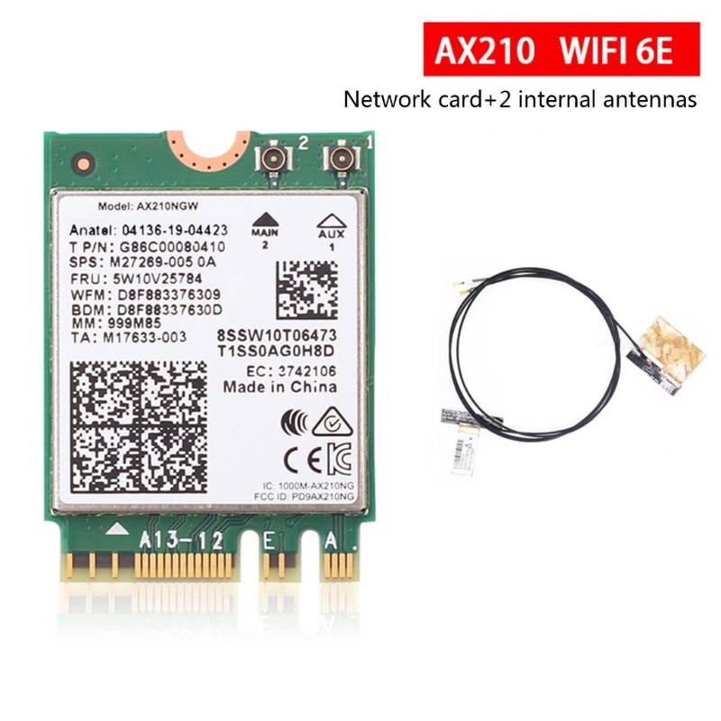Bộ ChuyểN ĐổI Không Dây Bluetooth5 2 CáNh 5400Mb Alli AX210NGW Wifi6E