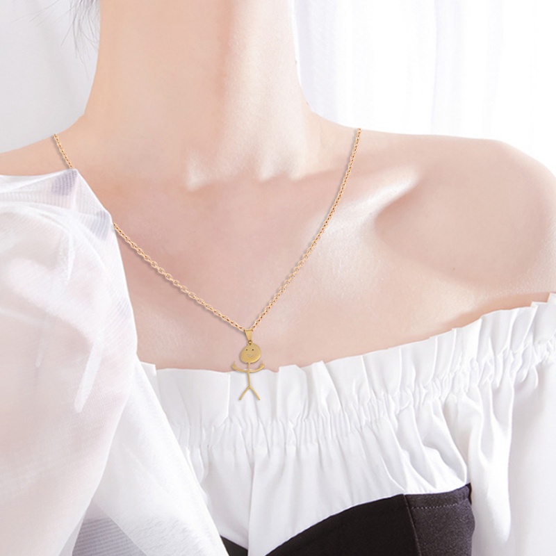 Ygt Vòng cổ Bằng Thép Không Gỉ Mặt Hình Ngón Tay Giữa Vui Nhộn Cá Tính