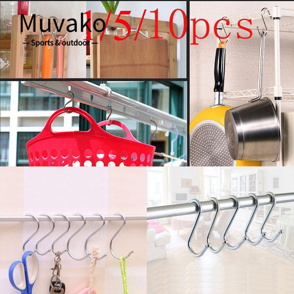 MUVAKO Set 1 / 5 / 10 Giá Đỡ Treo Đồ Dùng Nhà Tắm Bằng Thép Không Gỉ Tiện Dụng