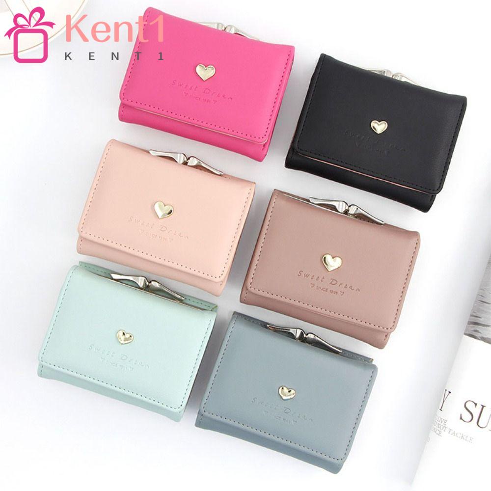 KENT1 Ví Ngắn Ba Ngăn Đựng Thẻ Đa Năng