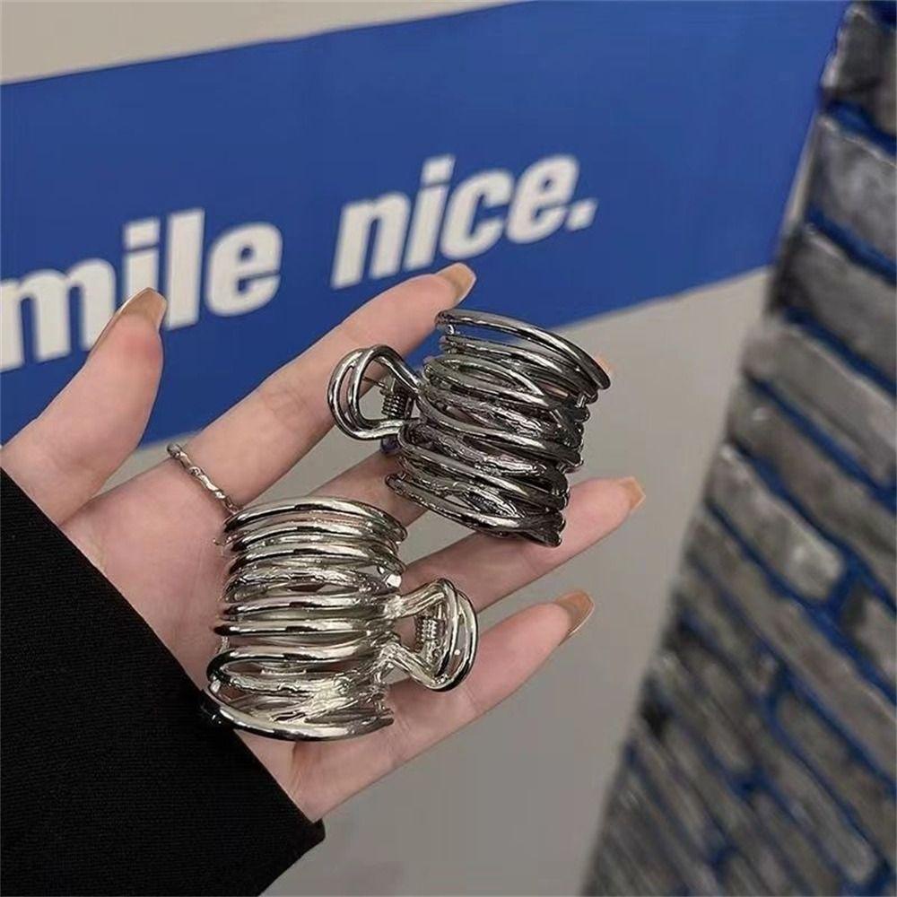 ROSE Kẹp Tóc Kim Loại Màu Đen / Bạc Thời Trang Dành Cho Nữ