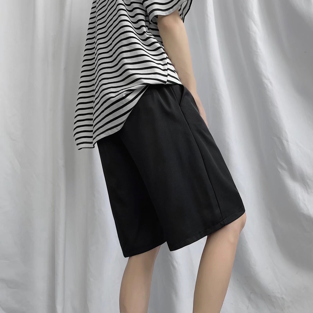 Quần Short Dáng Rộng Chất Lụa Mỏng Thời Trang Mùa Hè Cá Tính Cho Nam