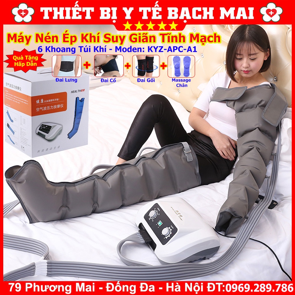 Máy Nén Ép Suy Giãn Tĩnh Mạch Chân + Tay + Bụng - Massage Xoa Bóp Áp Lực Hơi