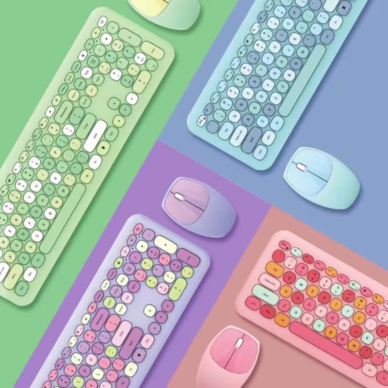 Bộ Bàn Phím Không Dây Mofii 666 110 Phím Colorful Tương Thích Windows/MacOS