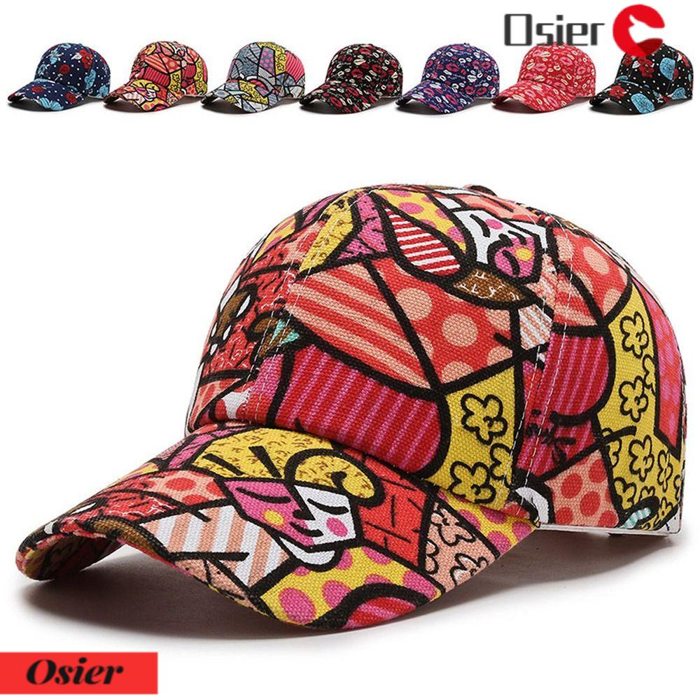 OSIER1 Mũ Lưỡi Trai Chống Nắng In Họa Tiết Hoạt Hình Có Thể Điều Chỉnh Thời