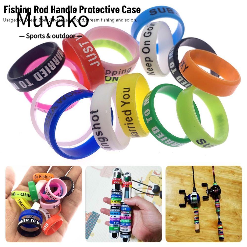 MUVAKO Bộ 50 Vòng Kẹp Bảo Vệ Cần Câu Cá Chống Trượt Bằng Silica Gel
